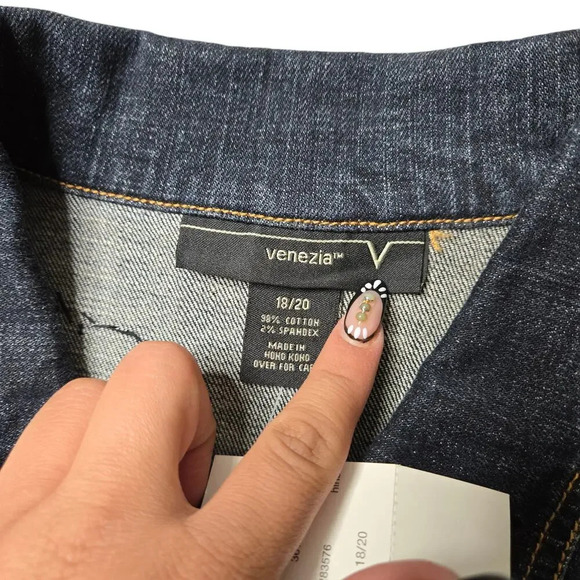 Venezia Dark Denim Beaded Jacket 18/20 - Picture 4 of 9